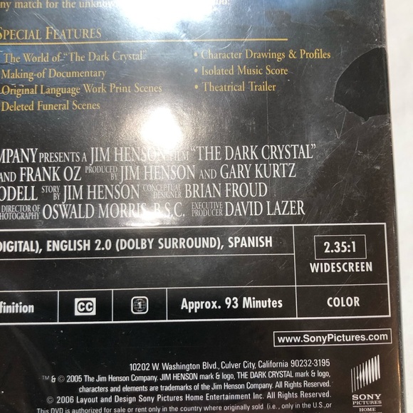 The Dark Crystal DVD Jim Henson New 2005 - Picture 6 of 9